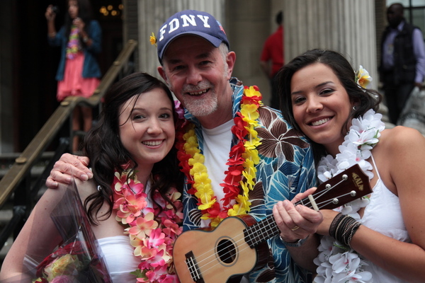 Hawaiian-themed wedding, London