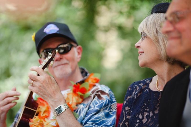 Serenading the bride's mum, Chiddingfold, Surrey 